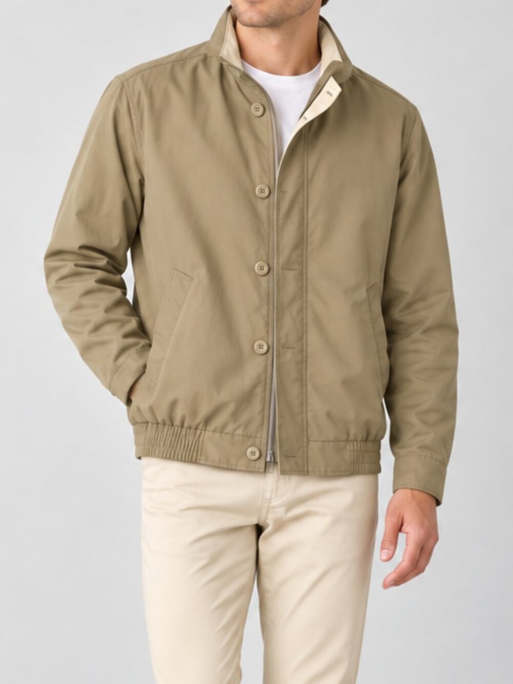 [NWT] Boulevard Club Men's Bomber Jacket – Olive / Light Green Khaki – Size L
